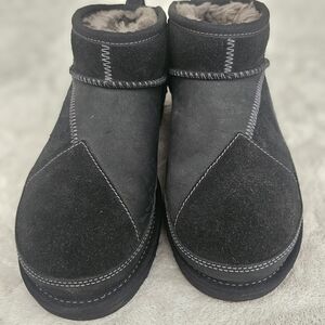 NEW! UGG CLASSIC ULTRA MINI REIMAGINED BLACK MULTI SUEDE WOMEN'S BOOTS US 8M